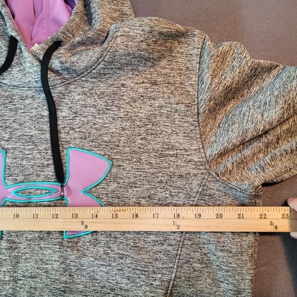 Under Armour Womens LG Pullover Hoodie Sweatshirt Gray Purple Athleisure - Picture 6 of 6